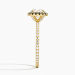 Waverly Halo Diamond Ring with Black Diamond Accents Yellow Gold 18k Round Engagement Ring