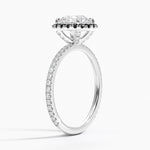 Waverly Halo Diamond Ring with Black Diamond Accents Platinum Round Engagement Ring