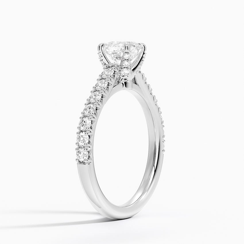 Sienna Half Coverage Hidden Accents Diamond Ring (1/2 ct. tw.) Platinum Cushion Engagement Ring