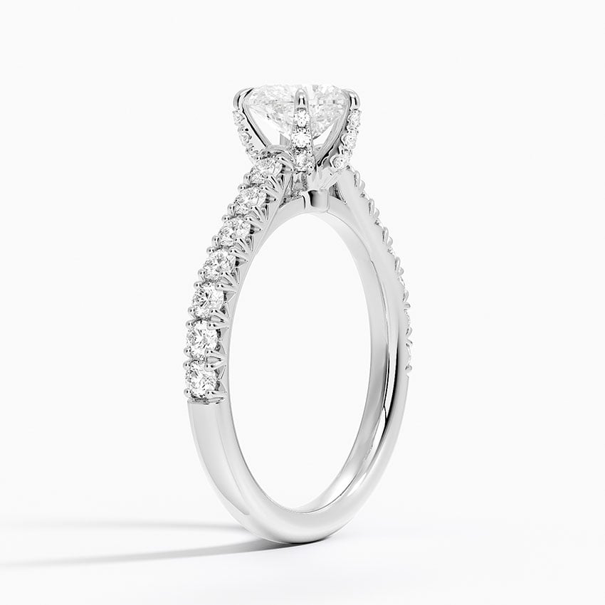Sienna Half Coverage Hidden Accents Diamond Ring (1/2 ct. tw.) Platinum Heart Engagement Ring