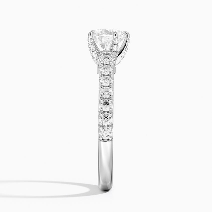 Sienna Half Coverage Hidden Accents Diamond Ring (1/2 ct. tw.) Platinum Heart Engagement Ring