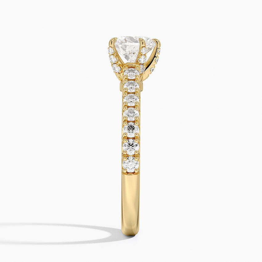 Sienna Half Coverage Hidden Accents Diamond Ring (1/2 ct. tw.) Yellow Gold 18k Heart Engagement Ring