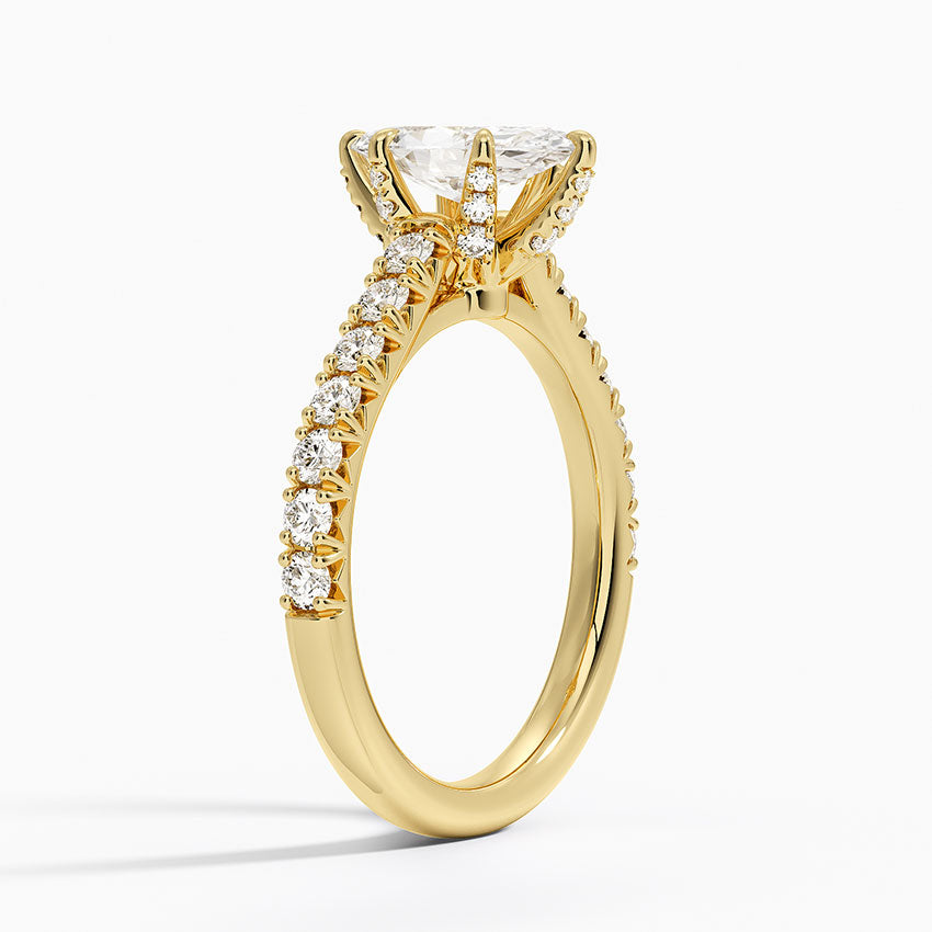 Sienna Half Coverage Hidden Accents Diamond Ring (1/2 ct. tw.) Yellow Gold 18k Marquise Engagement Ring