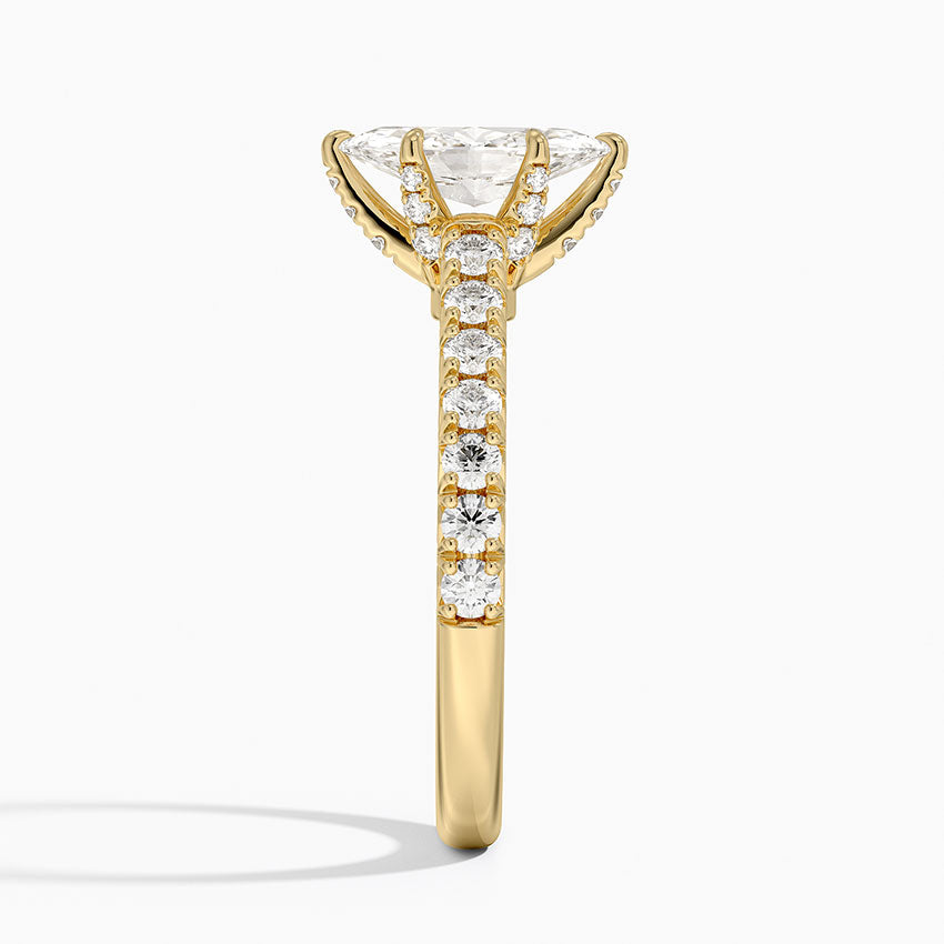 Sienna Half Coverage Hidden Accents Diamond Ring (1/2 ct. tw.) Yellow Gold 18k Marquise Engagement Ring