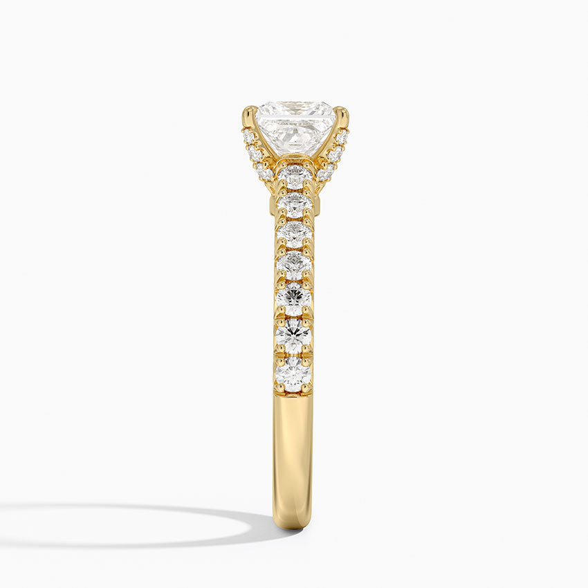 Sienna Half Coverage Hidden Accents Diamond Ring (1/2 ct. tw.) Yellow Gold 18k Princess Engagement Ring