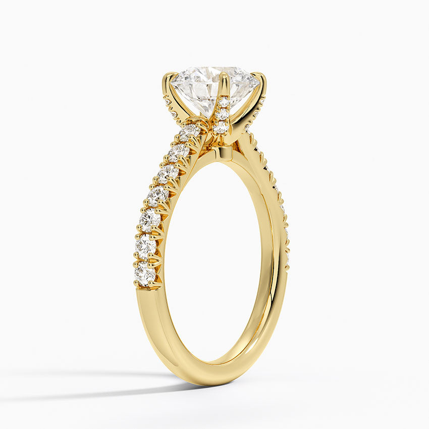 Sienna Half Coverage Hidden Accents Diamond Ring (1/2 ct. tw.) Yellow Gold 18k Round Engagement Ring