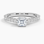 Sienna Half Coverage Hidden Accents Diamond Ring (1/2 ct. tw.) Platinum Asscher Engagement Ring