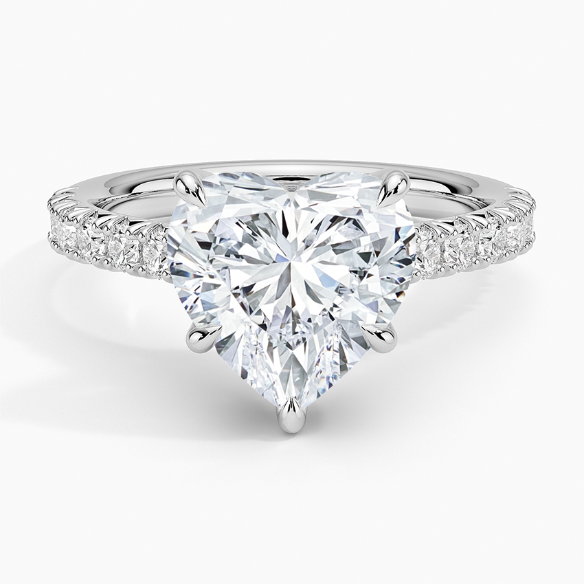 Sienna Half Coverage Hidden Accents Diamond Ring (1/2 ct. tw.) Platinum Heart Engagement Ring