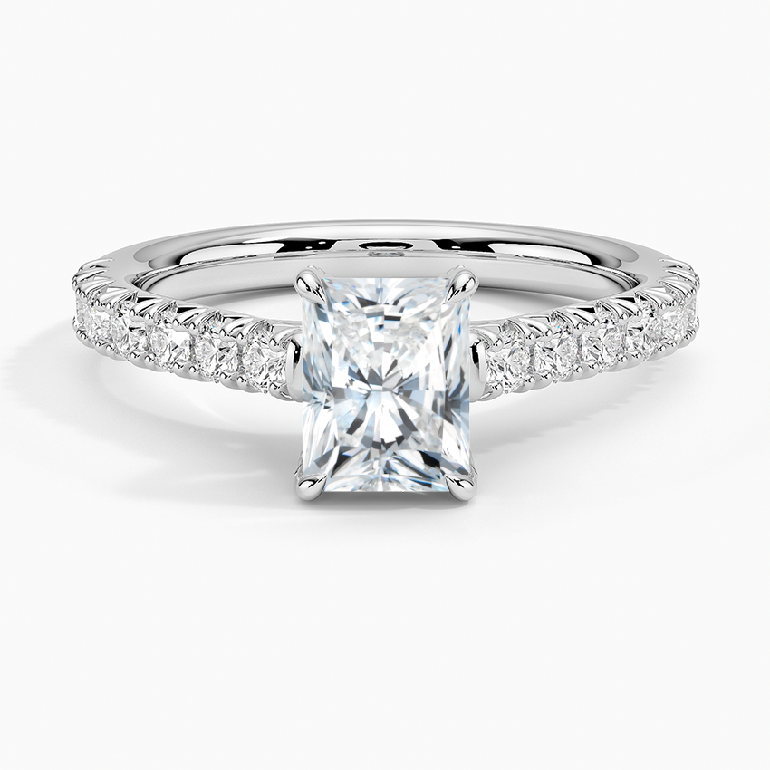 Sienna Half Coverage Hidden Accents Diamond Ring (1/2 ct. tw.) Platinum Radiant Engagement Ring