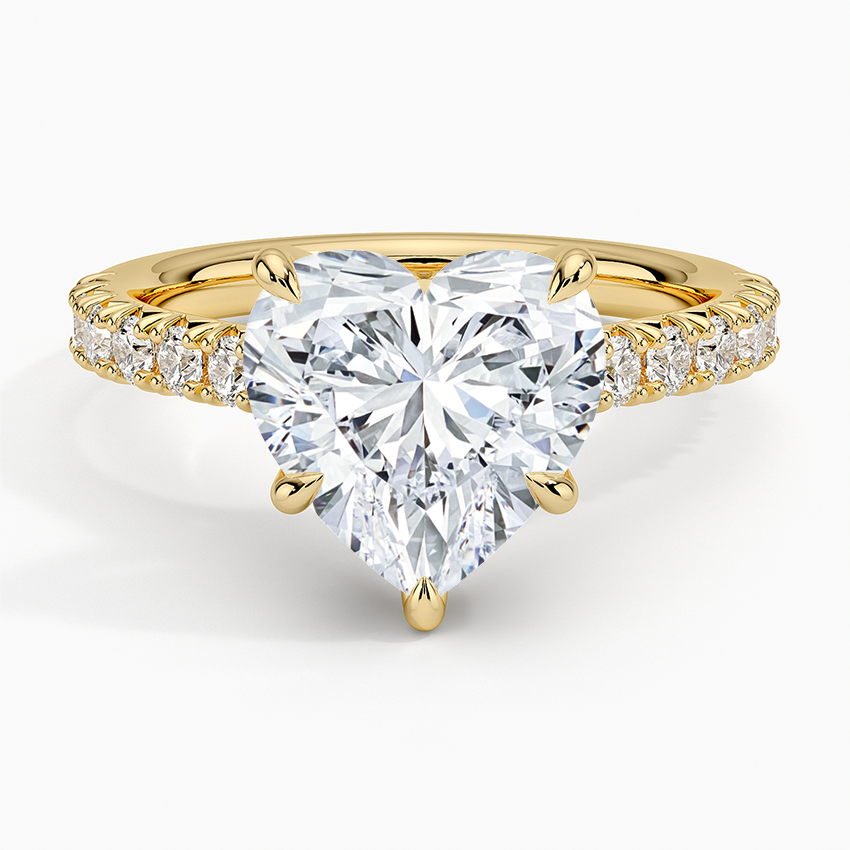 Sienna Half Coverage Hidden Accents Diamond Ring (1/2 ct. tw.) Yellow Gold 18k Heart Engagement Ring