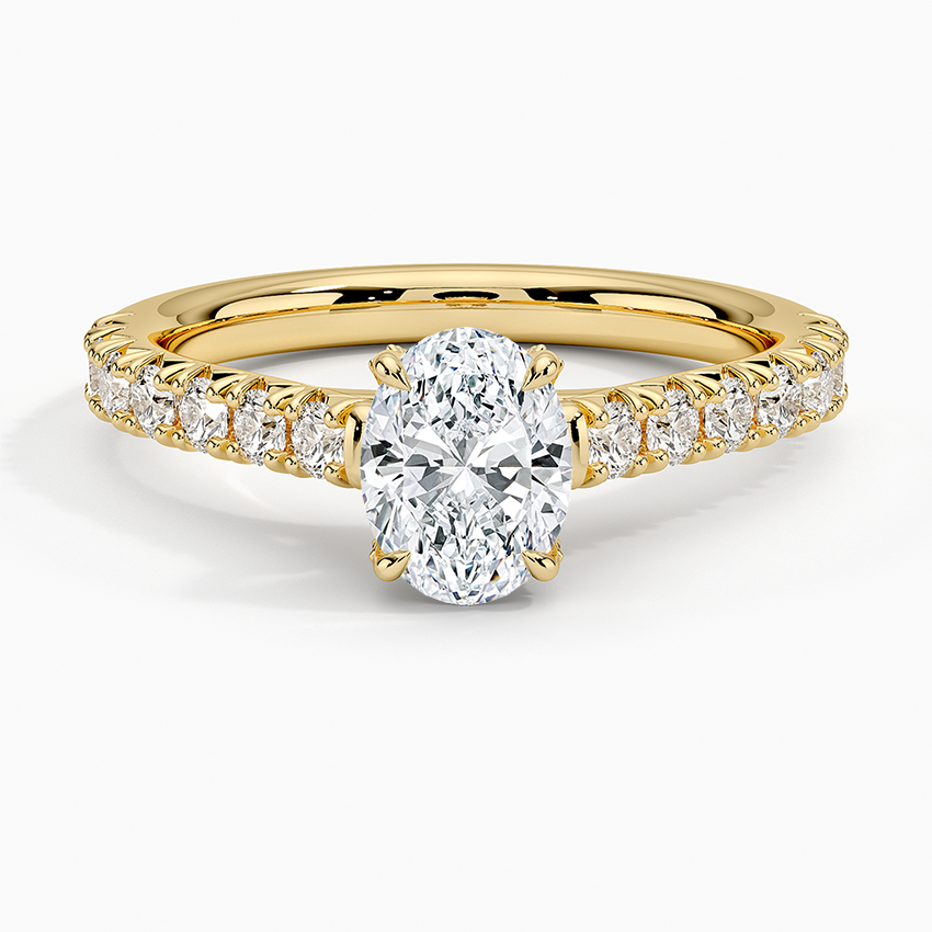 Sienna Half Coverage Hidden Accents Diamond Ring (1/2 ct. tw.) Yellow Gold 18k Oval Engagement Ring