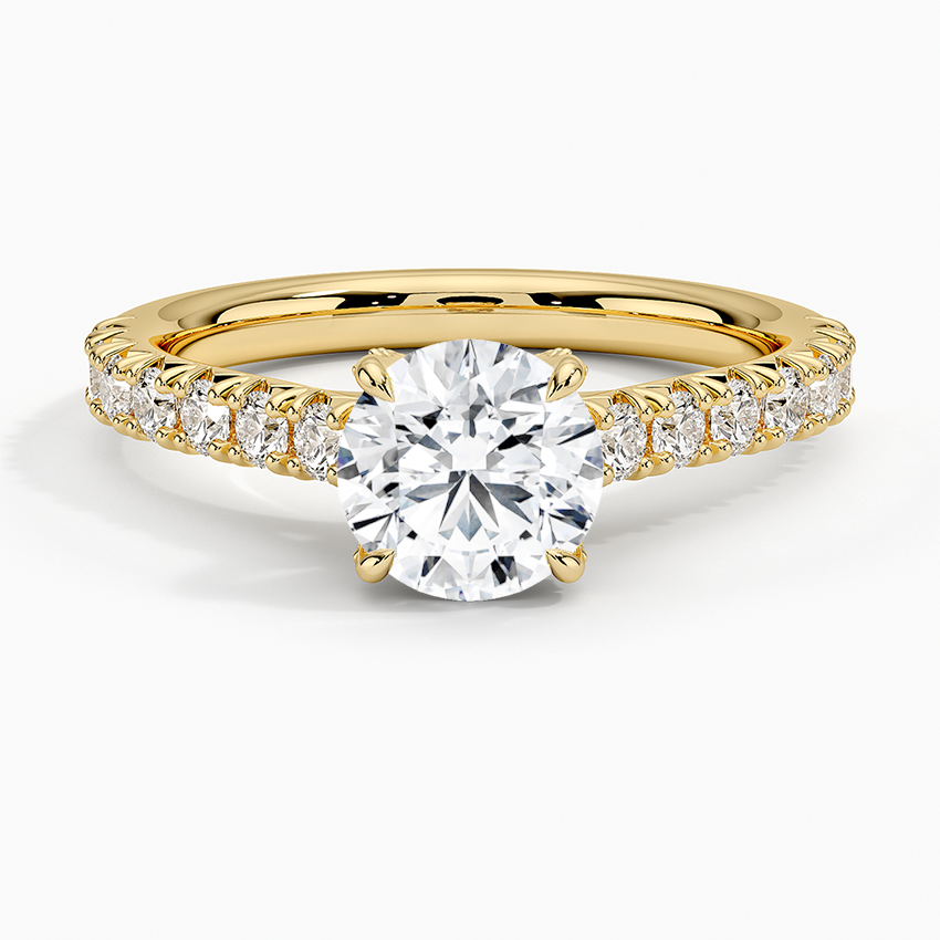 Sienna Half Coverage Hidden Accents Diamond Ring (1/2 ct. tw.) Yellow Gold 18k Round Engagement Ring