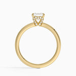 Hidden Heart Diamond Ring Yellow Gold 18k Asscher Engagement Ring