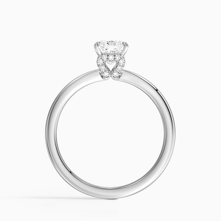 Hidden Heart Diamond Ring Platinum Cushion Engagement Ring