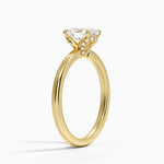 Hidden Heart Diamond Ring Yellow Gold 18k Oval Engagement Ring