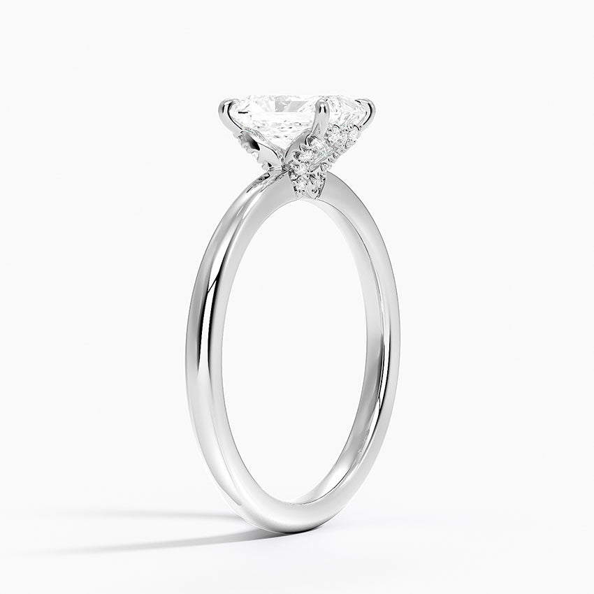 Hidden Heart Diamond Ring Platinum Radiant Engagement Ring