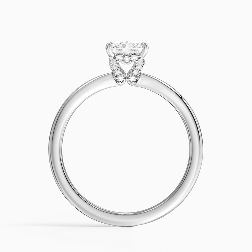 Hidden Heart Diamond Ring Platinum Radiant Engagement Ring
