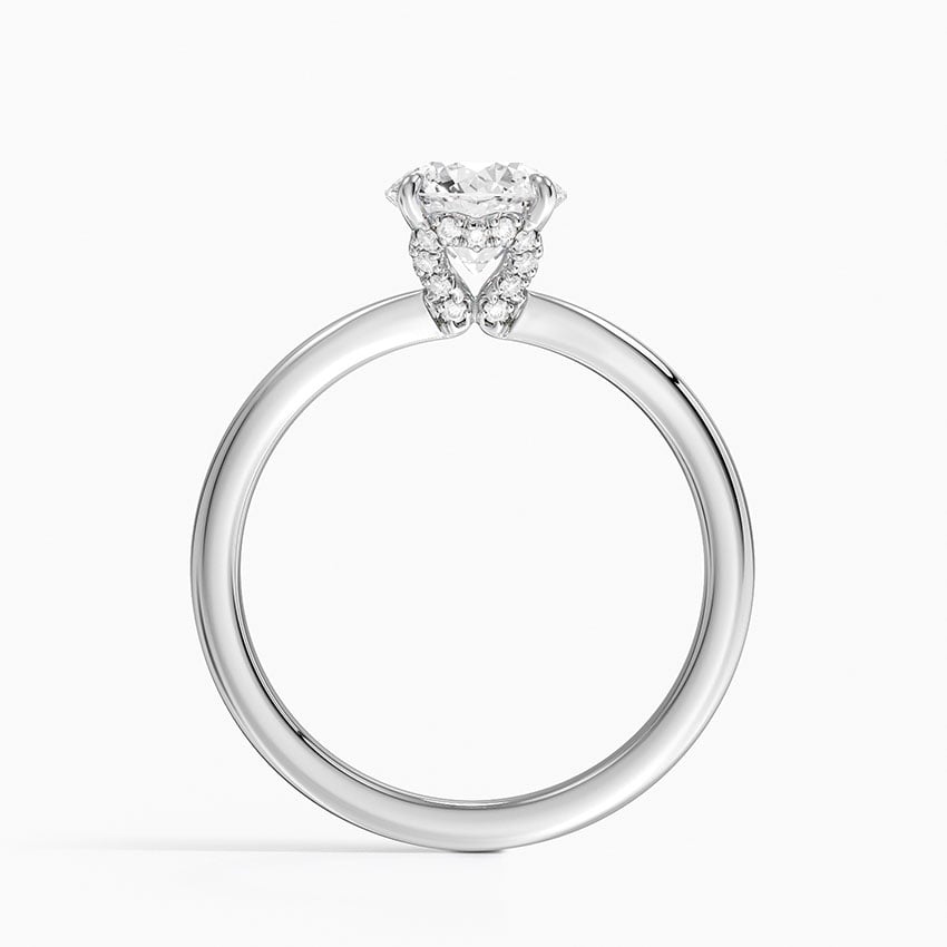 Hidden Heart Diamond Ring Platinum Round Engagement Ring
