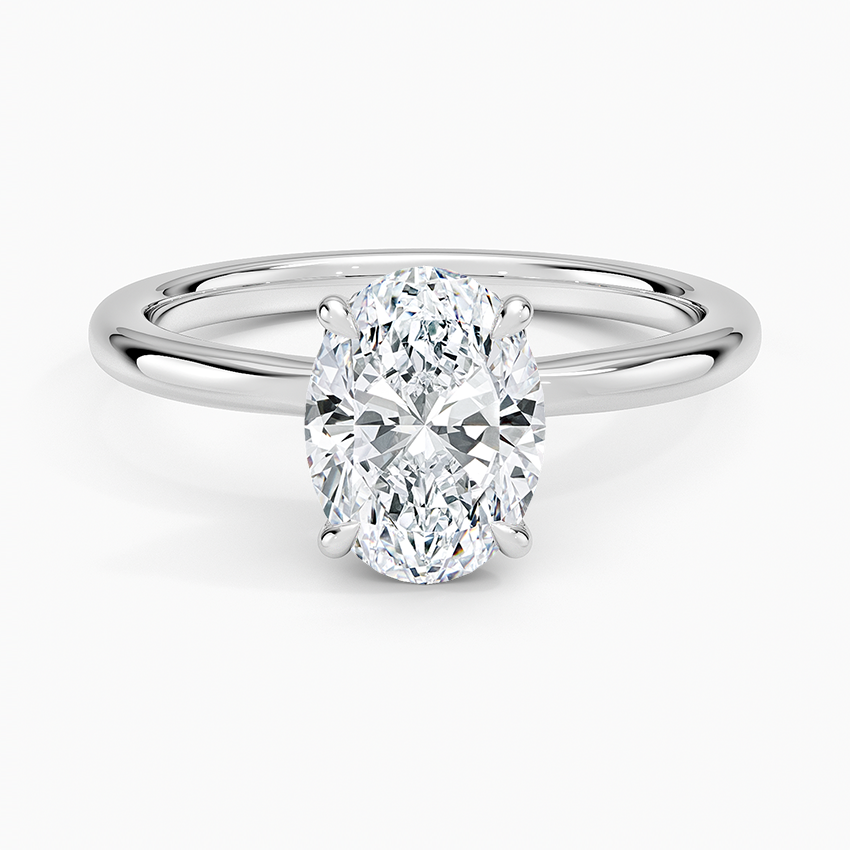 Hidden Heart Diamond Ring Platinum Oval Engagement Ring