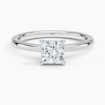 Hidden Heart Diamond Ring Platinum Princess Engagement Ring