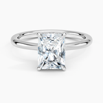 Hidden Heart Diamond Ring Platinum Radiant Engagement Ring