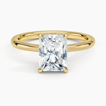 Hidden Heart Diamond Ring Yellow Gold 18k Radiant Engagement Ring