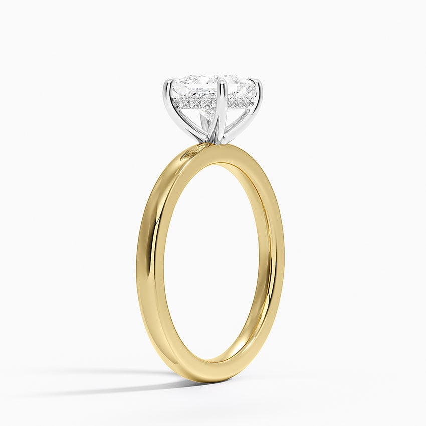 Platinum Mixed Metal Audrey 2mm Diamond Ring Yellow Gold 18k Princess Engagement Ring