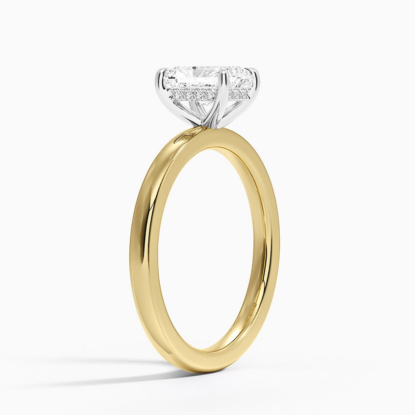 Platinum Mixed Metal Audrey 2mm Diamond Ring Yellow Gold 18k Radiant Engagement Ring