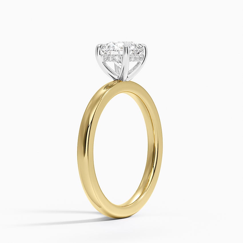 Platinum Mixed Metal Audrey 2mm Diamond Ring Yellow Gold 18k Round Engagement Ring