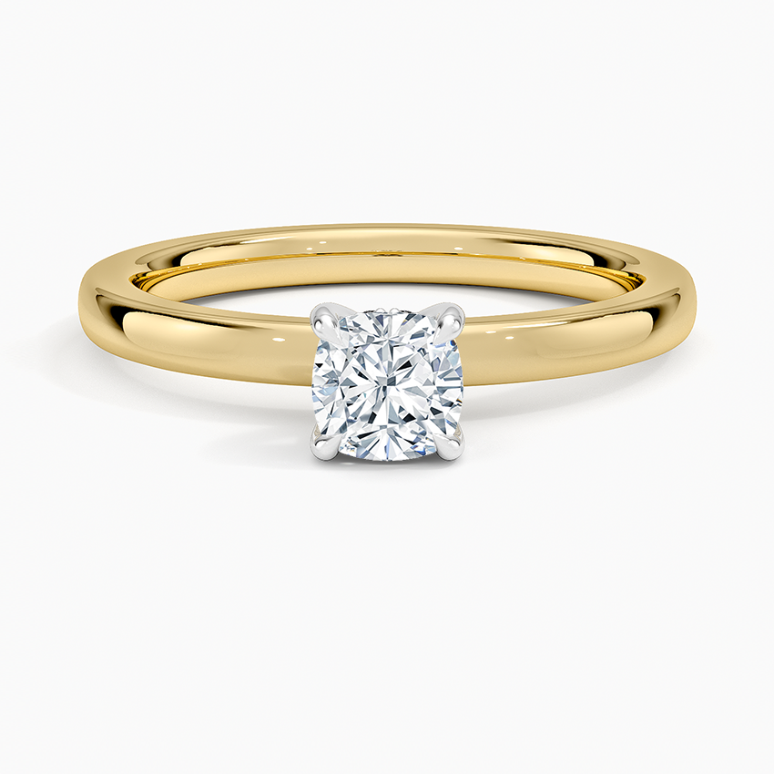 Platinum Mixed Metal Audrey 2mm Diamond Ring Platinum Cushion Engagement Ring