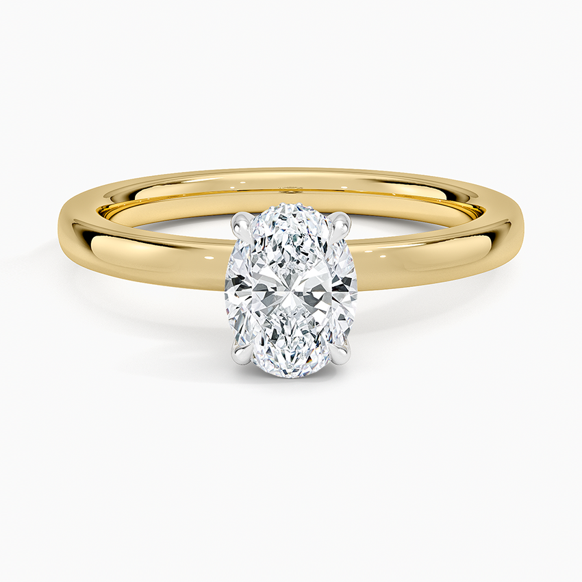Platinum Mixed Metal Audrey 2mm Diamond Ring Platinum Oval Engagement Ring