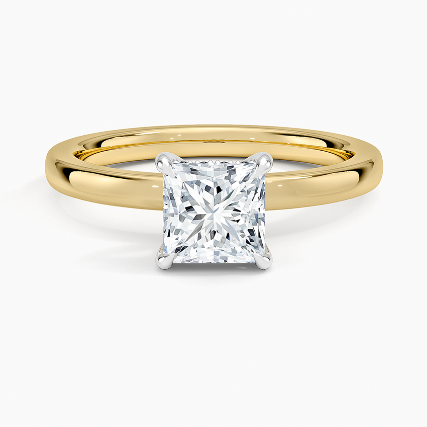 Platinum Mixed Metal Audrey 2mm Diamond Ring Platinum Princess Engagement Ring