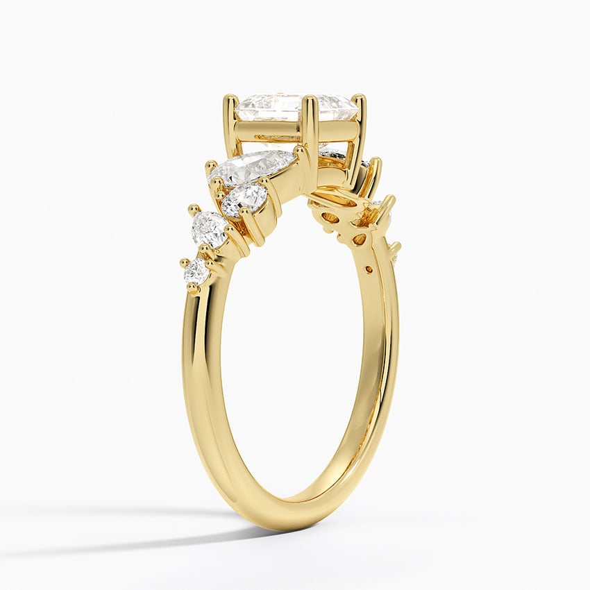 Olivetta Tapered Diamond Ring (1/2 ct. tw.) Yellow Gold 18k Asscher Engagement Ring