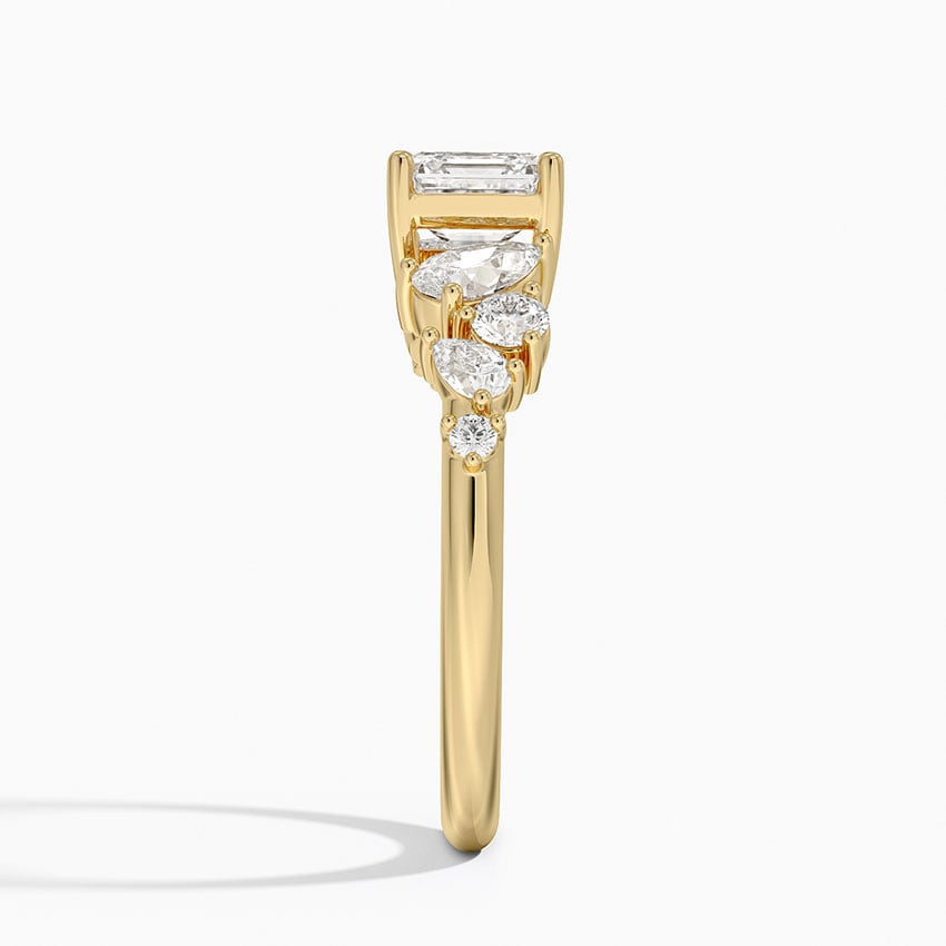 Olivetta Tapered Diamond Ring (1/2 ct. tw.) Yellow Gold 18k Asscher Engagement Ring