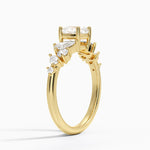 Olivetta Tapered Diamond Ring (1/2 ct. tw.) Yellow Gold 18k Cushion Engagement Ring