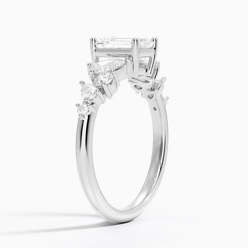 Olivetta Tapered Diamond Ring (1/2 ct. tw.) Platinum Emerald Engagement Ring