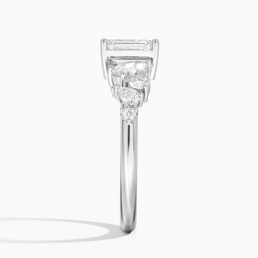 Olivetta Tapered Diamond Ring (1/2 ct. tw.) Platinum Emerald Engagement Ring
