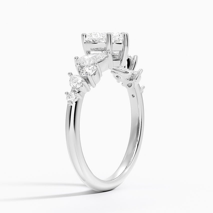 Olivetta Tapered Diamond Ring (1/2 ct. tw.) Platinum Heart Engagement Ring