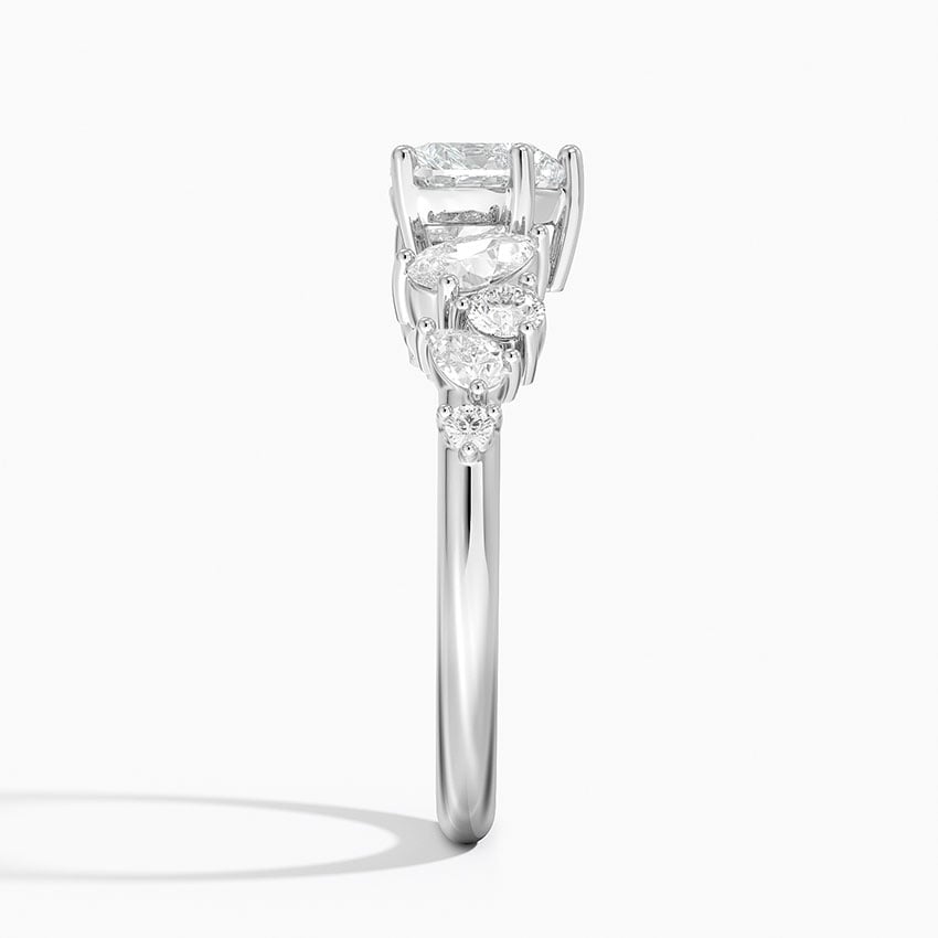 Olivetta Tapered Diamond Ring (1/2 ct. tw.) Platinum Heart Engagement Ring
