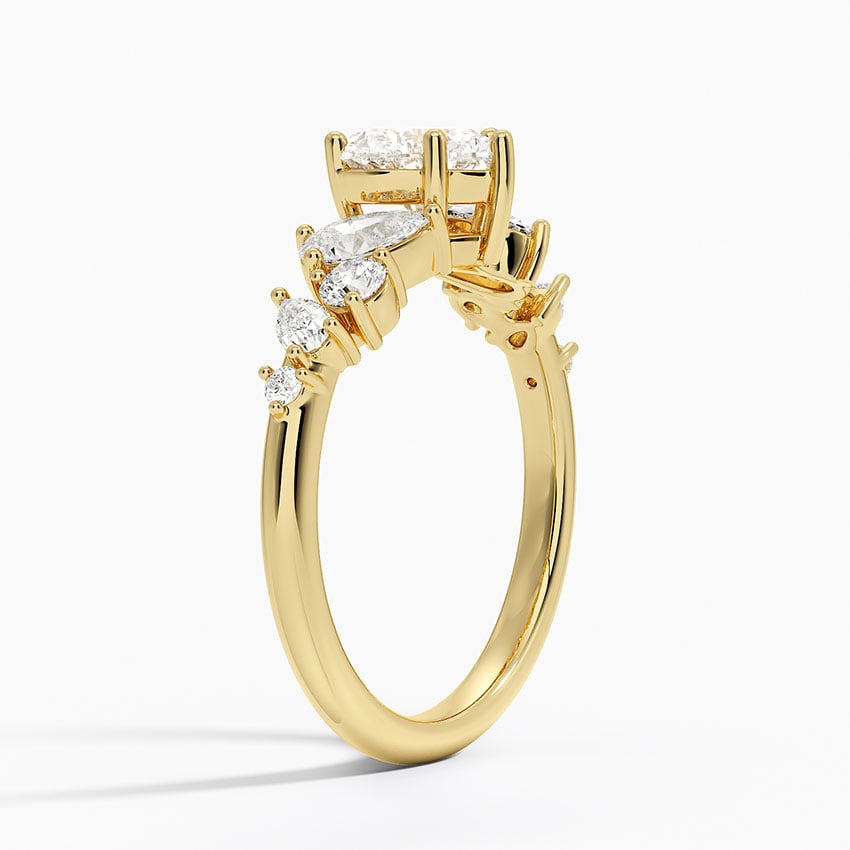 Olivetta Tapered Diamond Ring (1/2 ct. tw.) Yellow Gold 18k Heart Engagement Ring