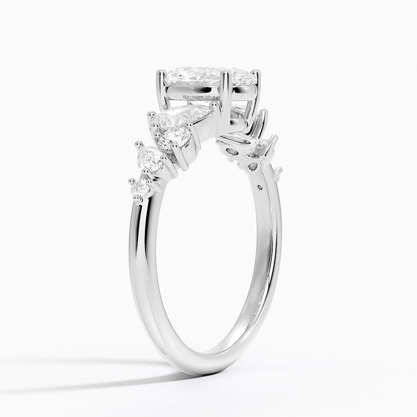 Olivetta Tapered Diamond Ring (1/2 ct. tw.) Platinum Oval Engagement Ring