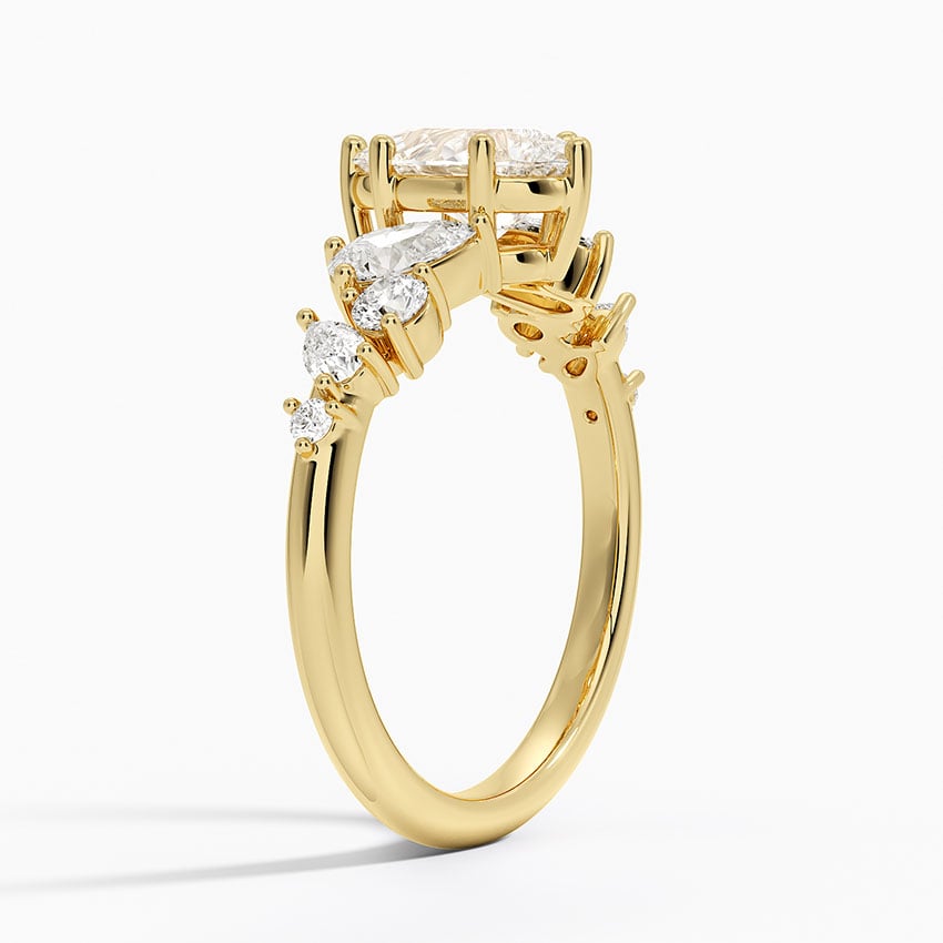 Olivetta Tapered Diamond Ring (1/2 ct. tw.) Yellow Gold 18k Pear Engagement Ring