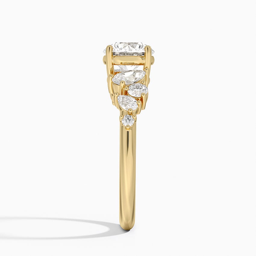 Olivetta Tapered Diamond Ring (1/2 ct. tw.) Yellow Gold 18k Round Engagement Ring