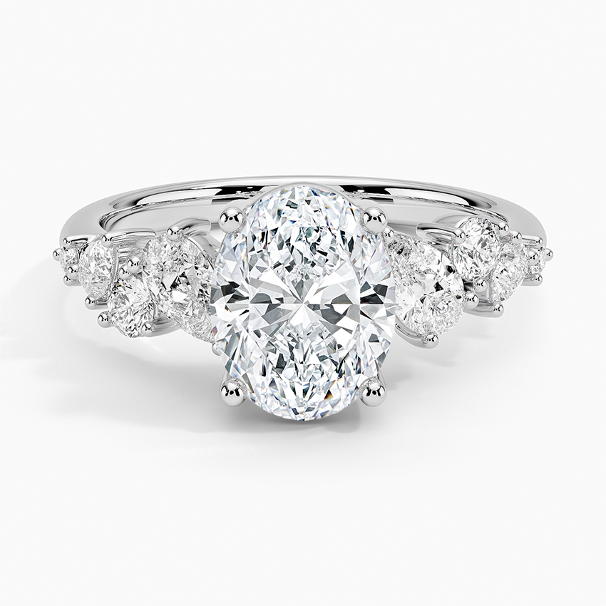 Olivetta Tapered Diamond Ring (1/2 ct. tw.) Platinum Oval Engagement Ring