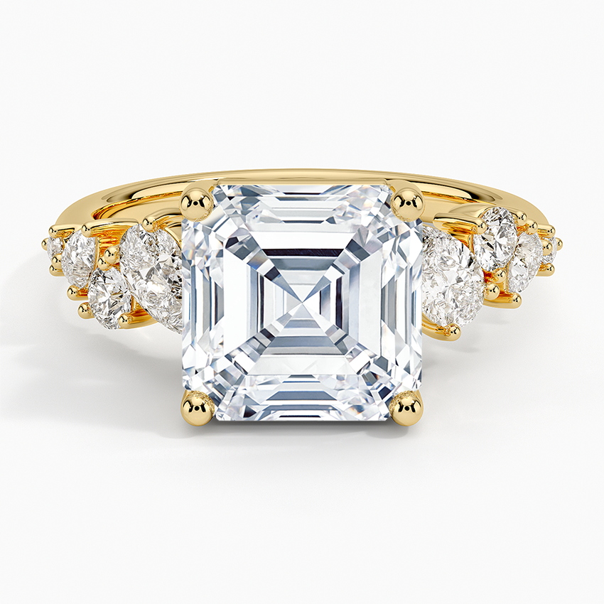 Olivetta Tapered Diamond Ring (1/2 ct. tw.) Yellow Gold 18k Asscher Engagement Ring