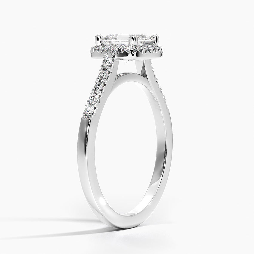 Odessa Halo Diamond Ring (1/5 ct. tw.) Platinum Asscher Engagement Ring