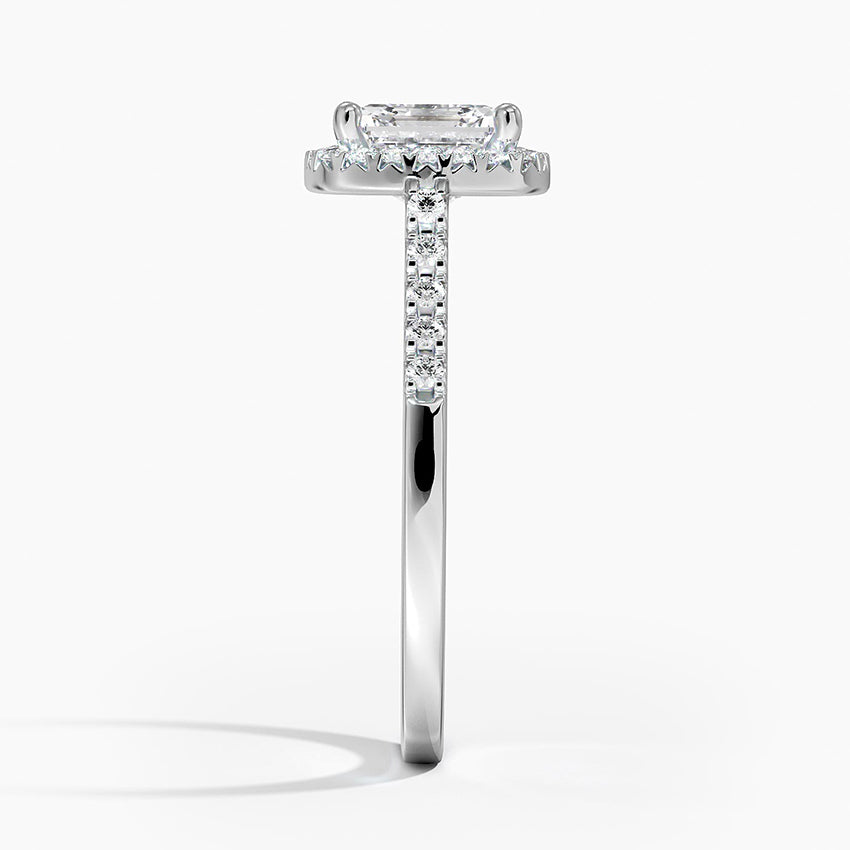 Odessa Halo Diamond Ring (1/5 ct. tw.) Platinum Asscher Engagement Ring
