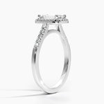 Odessa Halo Diamond Ring (1/5 ct. tw.) Platinum Emerald Engagement Ring