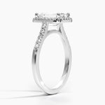 Odessa Halo Diamond Ring (1/5 ct. tw.) Platinum Emerald Engagement Ring