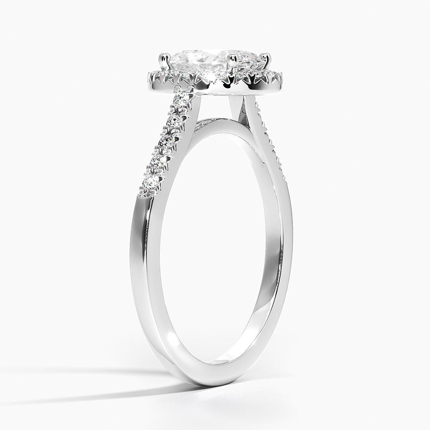 Odessa Halo Diamond Ring (1/5 ct. tw.) Platinum Oval Engagement Ring